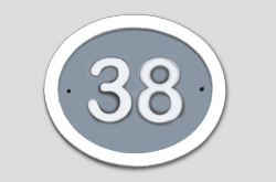 Keramik-Hausnummer bis 2-stellig - blaugrau