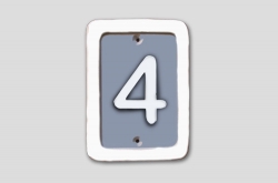 Keramik-Hausnummer 1-stellig - blaugrau