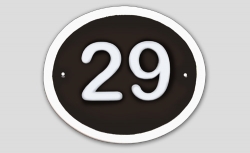 Keramik-Hausnummer bis 2-stellig - braun