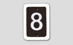 Keramik-Hausnummer 1-stellig - braun