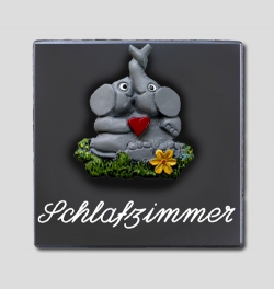 T�rschild aus Keramik - Schlafzimmer