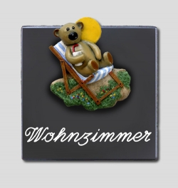 T�rschild aus Keramik - Wohnzimmer