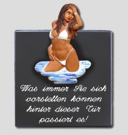 Keramik-T�rschild mit Spruch - Was immer ...