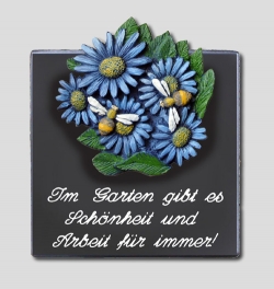 Keramik-T�rschild mit Spruch - Im Garten gibt es ...