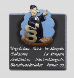 Schild aus Keramik f�r die T�r - Ungebetene G�ste ...