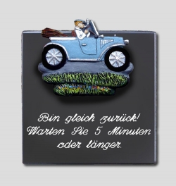 Schild aus Keramik f�r die T�r - Bin gleich zur�ck! ...