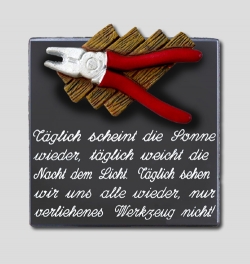 Schild aus Keramik fr die Tr - Tglich scheint ...