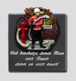 Schild aus Keramik f�r die T�r - Gott besch�tze ...