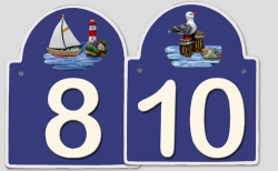 Artelith-Hausnummer bis 2-stellig - blau