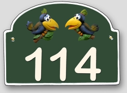 Artelith-Hausnummernschild bis 3-stellig - gr�n