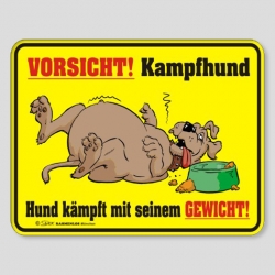 Fun Schild - Vorsicht! Kampfhund