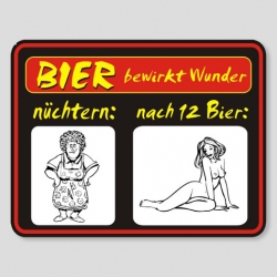 Fun Schild - Bier bewirkt Wunder