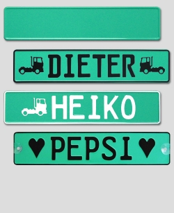 Individuelles LKW Namenschild - trkis
