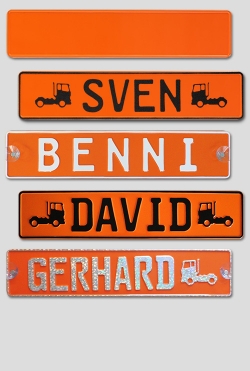 Individuelles Namenschild - orange