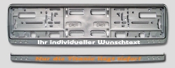 Kennzeichenverstrker in Silbergrau-Metallic-Optik beschriftet