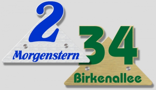 Dibond-Hausnummer mit eigenem Namen oder Strasse