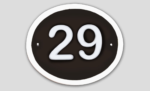 Keramik-Hausnummer bis 2-stellig - braun