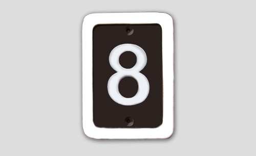 Keramik-Hausnummer 1-stellig - braun