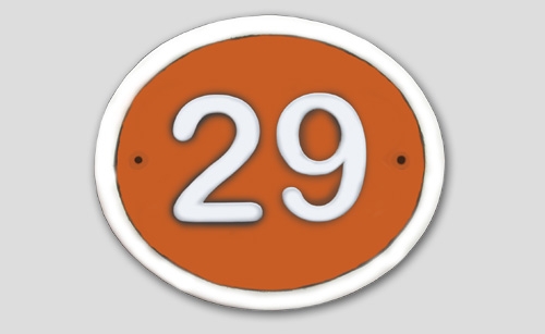 Keramik-Hausnummer bis 2-stellig - terra cotta