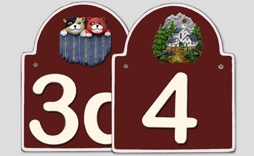 Artelith-Hausnummer bis 2-stellig - rot