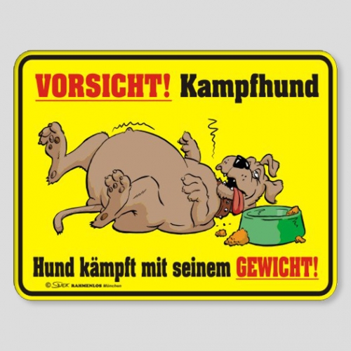Fun Schild - Vorsicht! Kampfhund