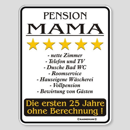 Fun Schild - Pension Mama