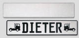 Individuelles LKW Namensschild - silber-metallic